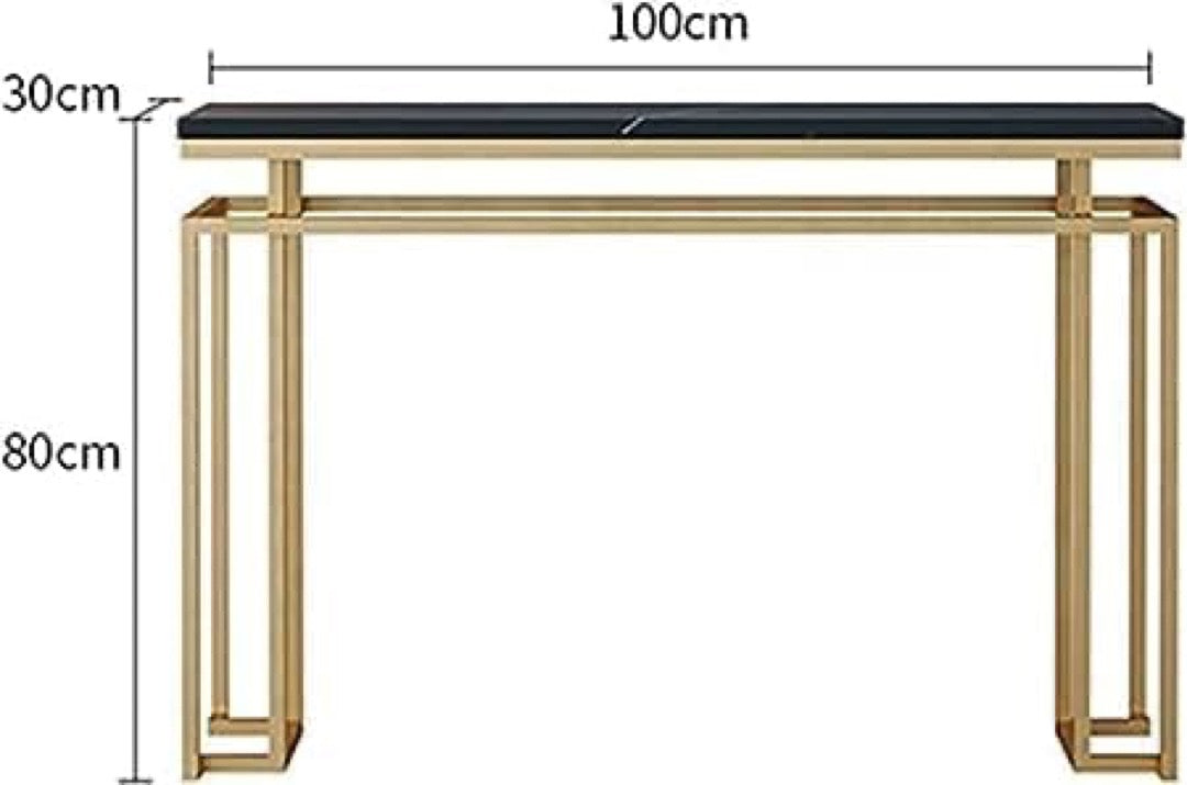 Modern Black & Gold Console Table with Elegant Decor - gold-finished metal Console for entryway - view 2 | Kraft Vision