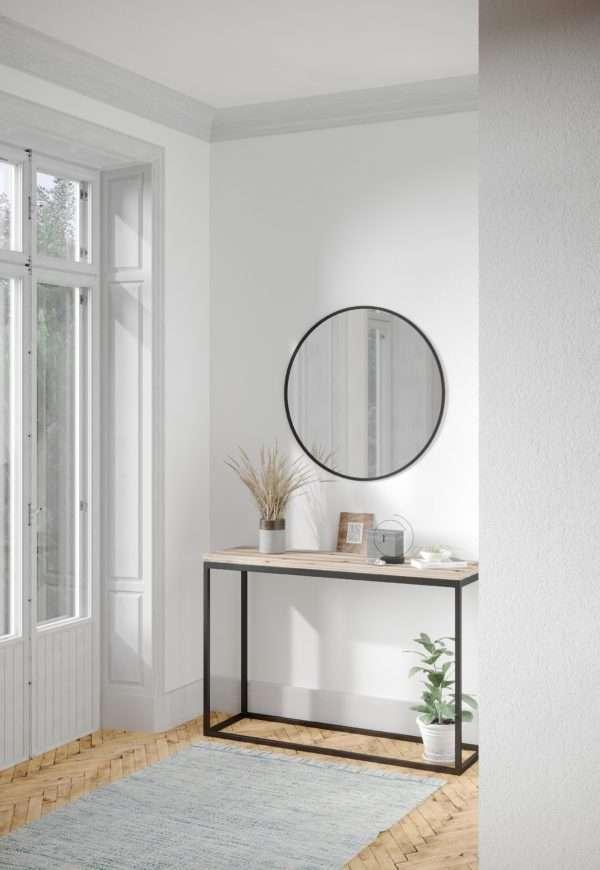 Eclipse Black Round Mirror