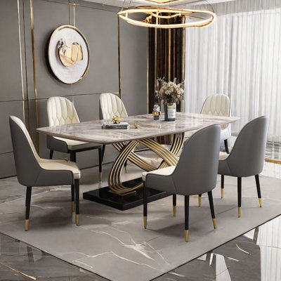 Crest Dining Table - premium wood and metal Dining Table for dining room - view 2 | Kraft Vision