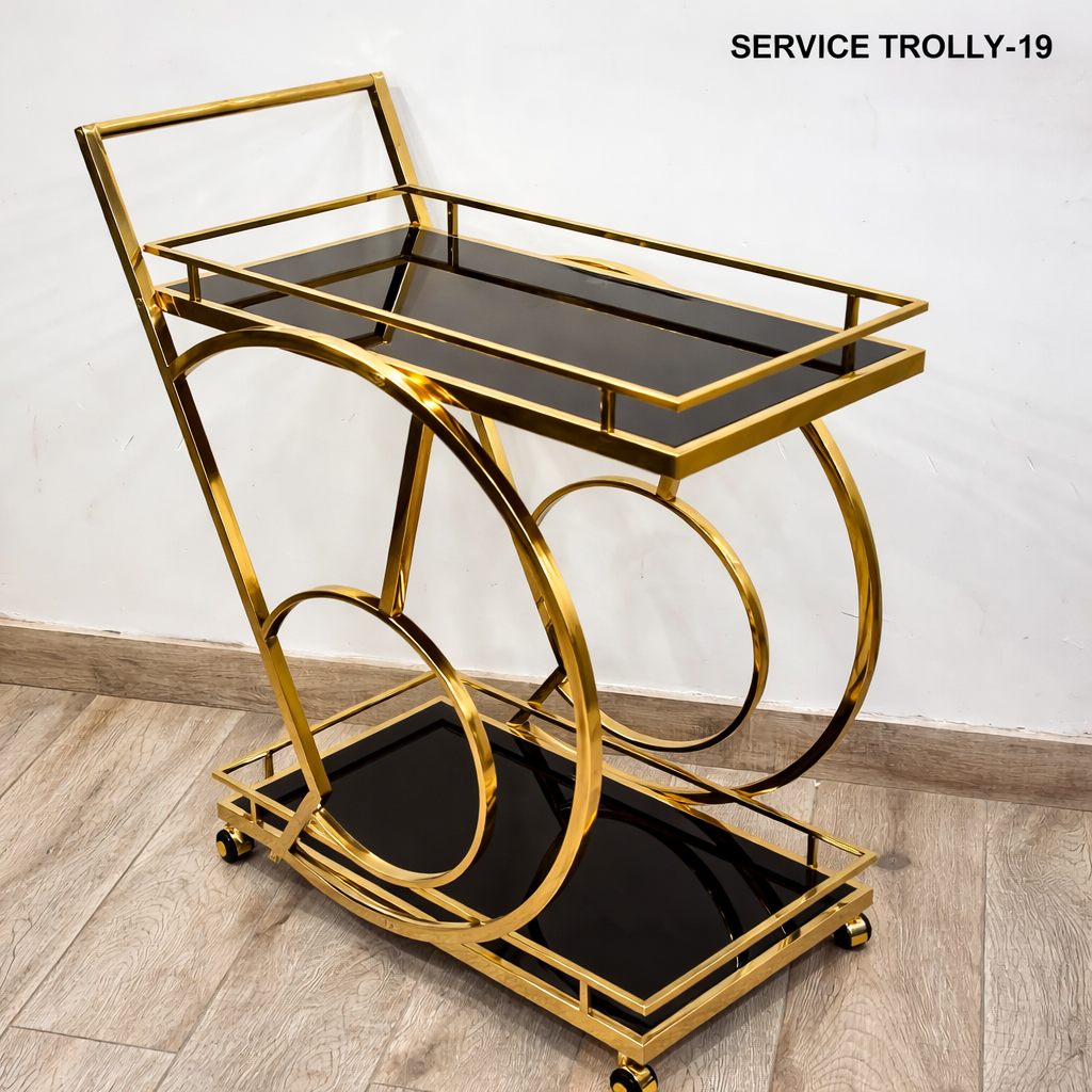 Signature Loop Design Trolley - handcrafted bar Trolley for living room bar - view 1 | Kraft Vision
