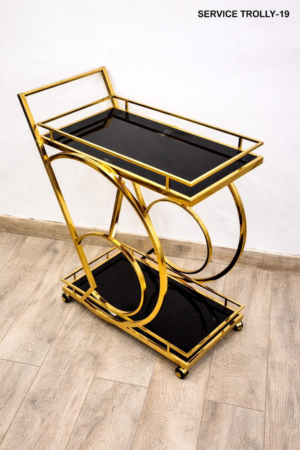 Signature Loop Design Trolley - handcrafted bar Trolley for living room bar - view 2 | Kraft Vision