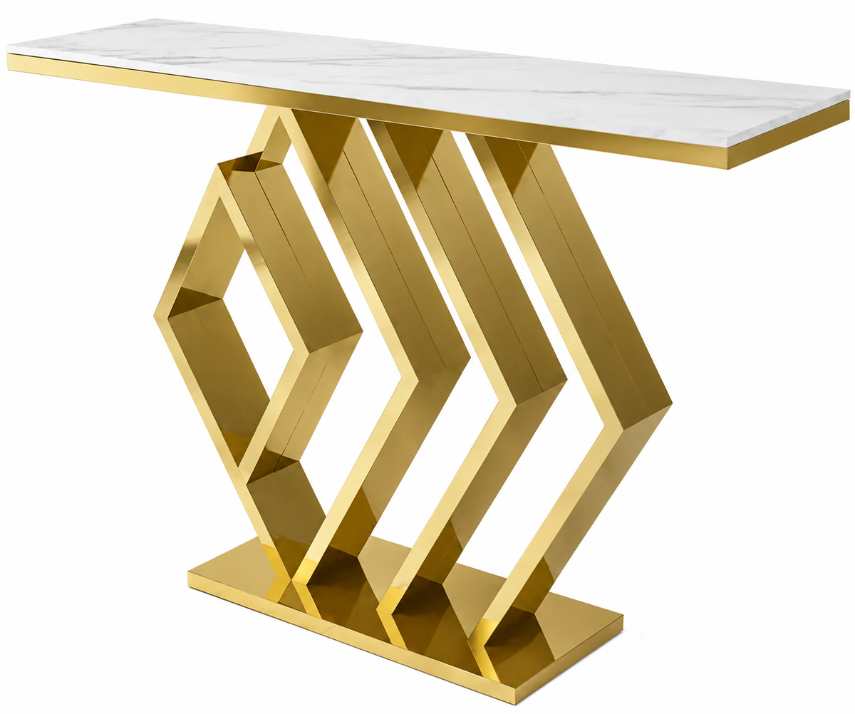 Luxury Console Table with Marble Top - marble Console for entryway - view 4 | Kraft Vision