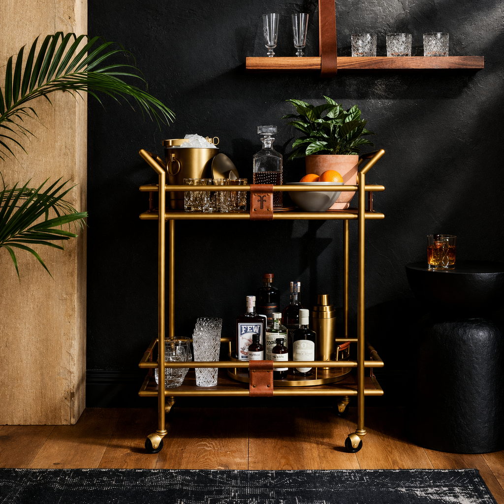 Urban Luxe Drink Station - handcrafted bar Trolley for living room bar - view 1 | Kraft Vision