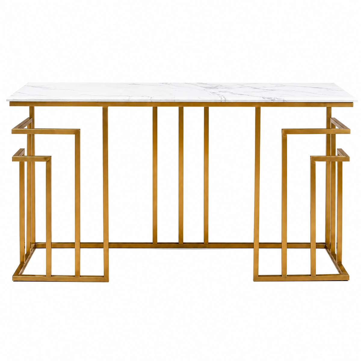 Modern Entryway Gold Console Table - gold-finished metal Console for entryway - view 3 | Kraft Vision