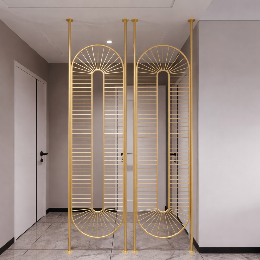 Modern Gold Geometric Partition – Radiating Oval Design