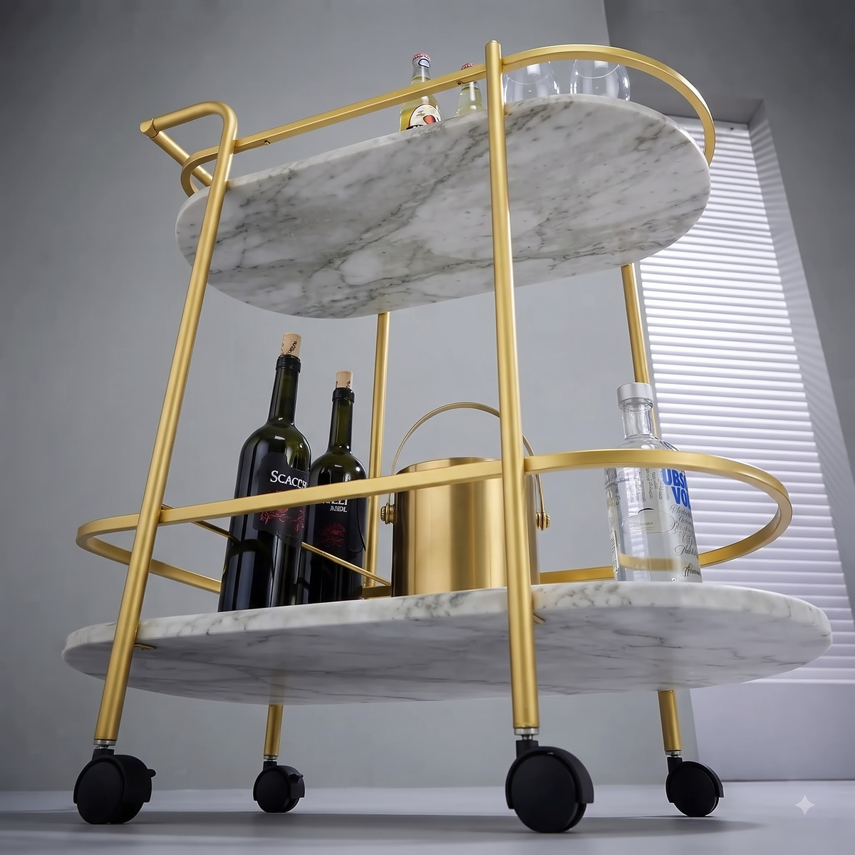 Aurora Luxe Bar Cart