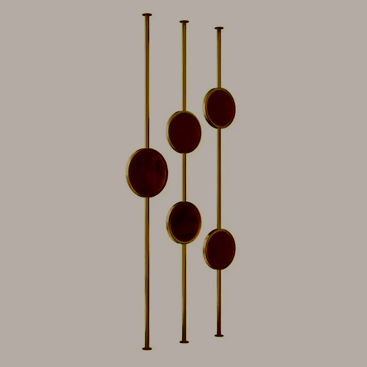 Luxury Gold Frame Circular Mirror Partition – Art Deco Style
