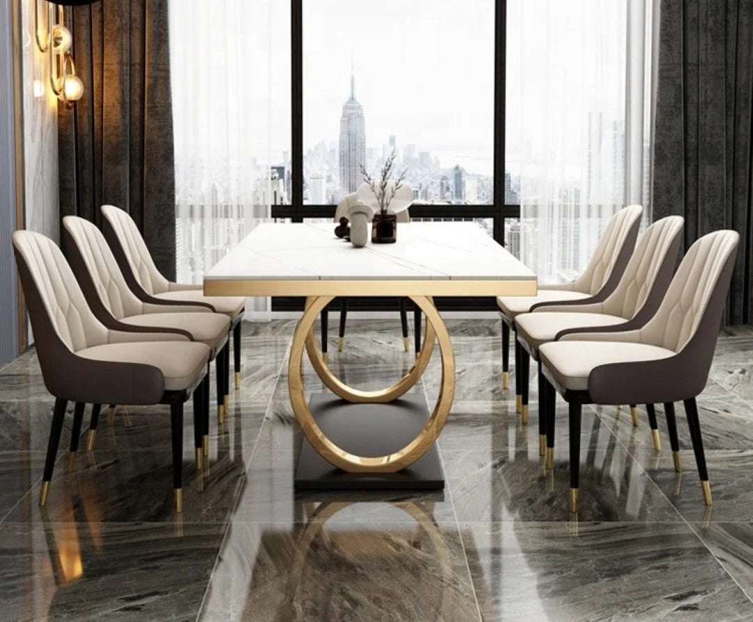 Compact Dining Table - premium wood and metal dining table for dining room - view 2 | Kraft Vision