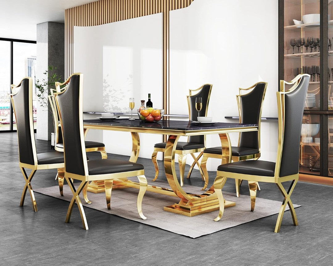 Sovereign Dining Table - premium wood and metal dining table for dining room - view 2 | Kraft Vision