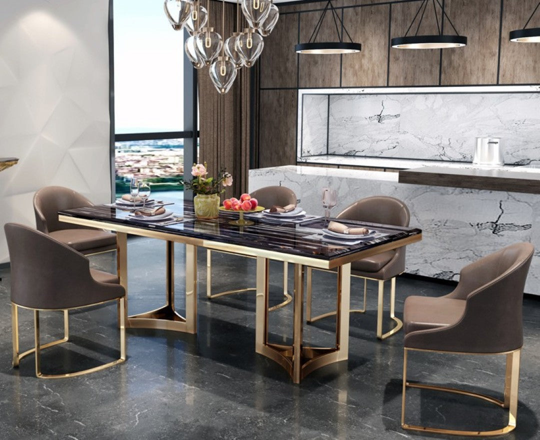 Antique Style Dining Table - premium wood and metal dining table for dining room - view 2 | Kraft Vision