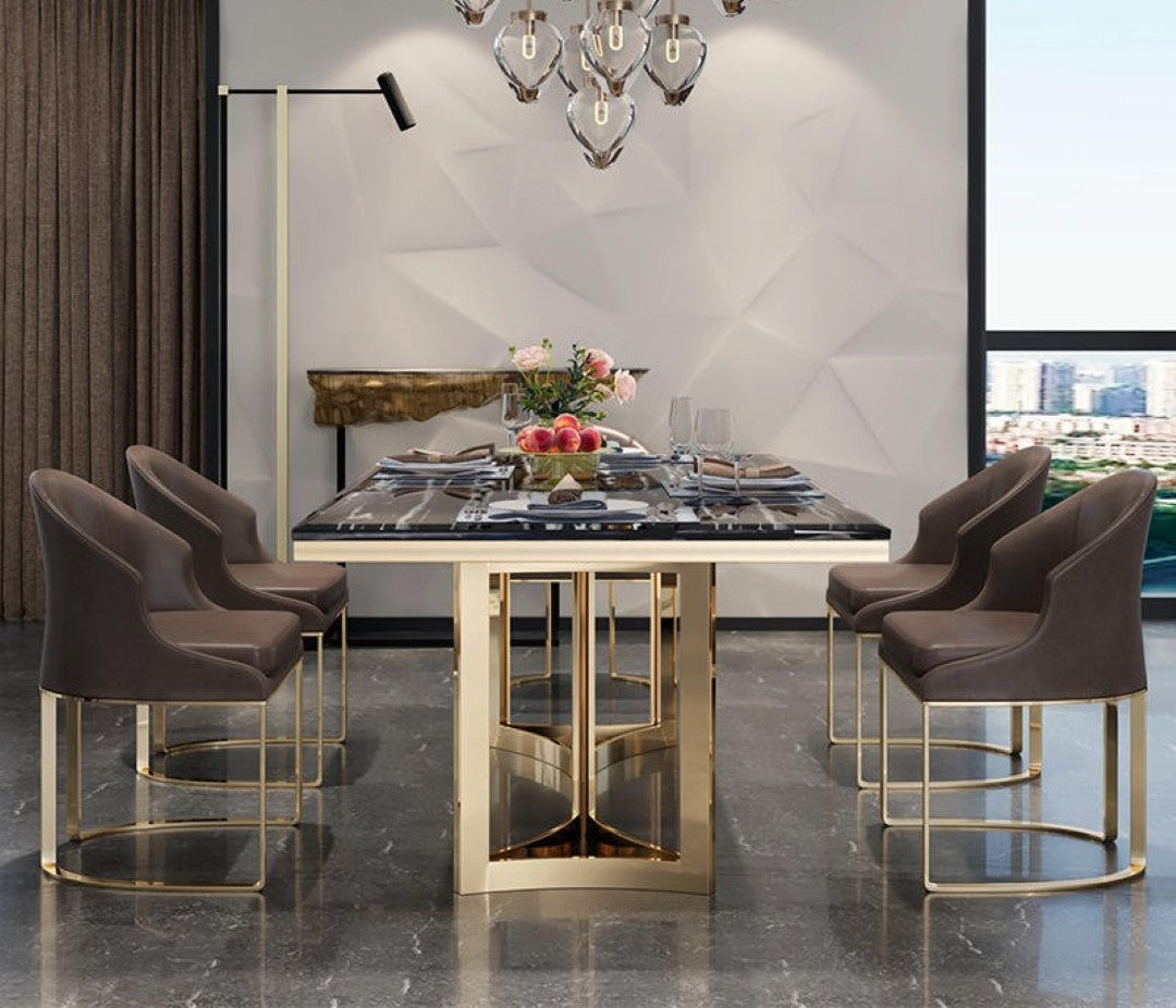 Antique Style Dining Table - premium wood and metal dining table for dining room - view 4 | Kraft Vision