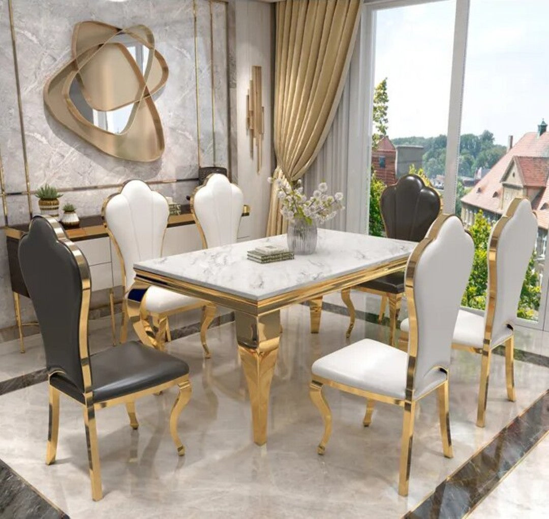 Vintage Grace Table - premium wood and metal dining table for dining room - view 2 | Kraft Vision
