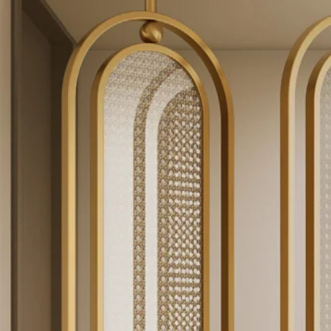Modern Black Frame Rattan Weave Partition - handcrafted Room Divider for living room - view 10 | Kraft Vision