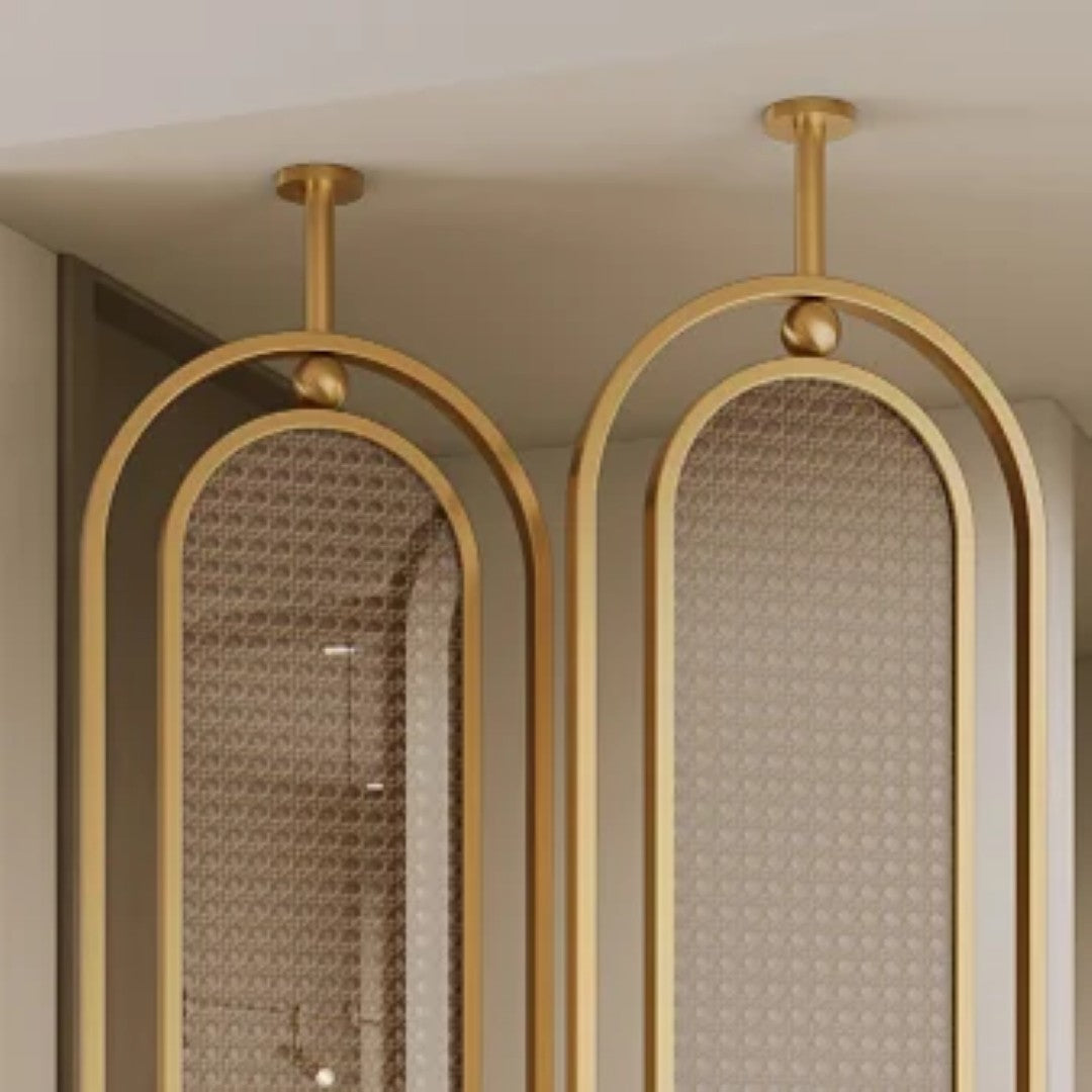 Modern Black Frame Rattan Weave Partition - handcrafted Room Divider for living room - view 11 | Kraft Vision