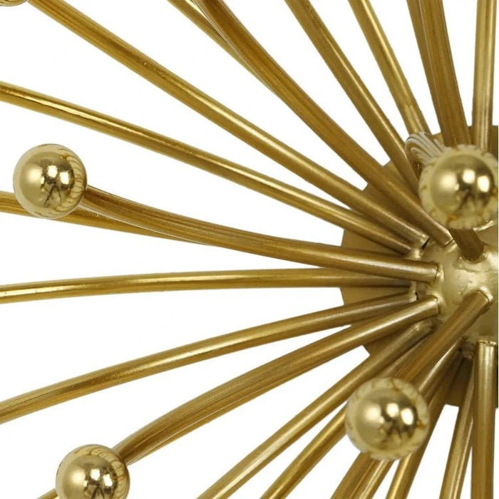 3D Abstract Burst Metal Wall Art – Golden Wall Sculpture (Set of 3) - gold-finished metal wall art for living room wall - view 6 | Kraft Vision