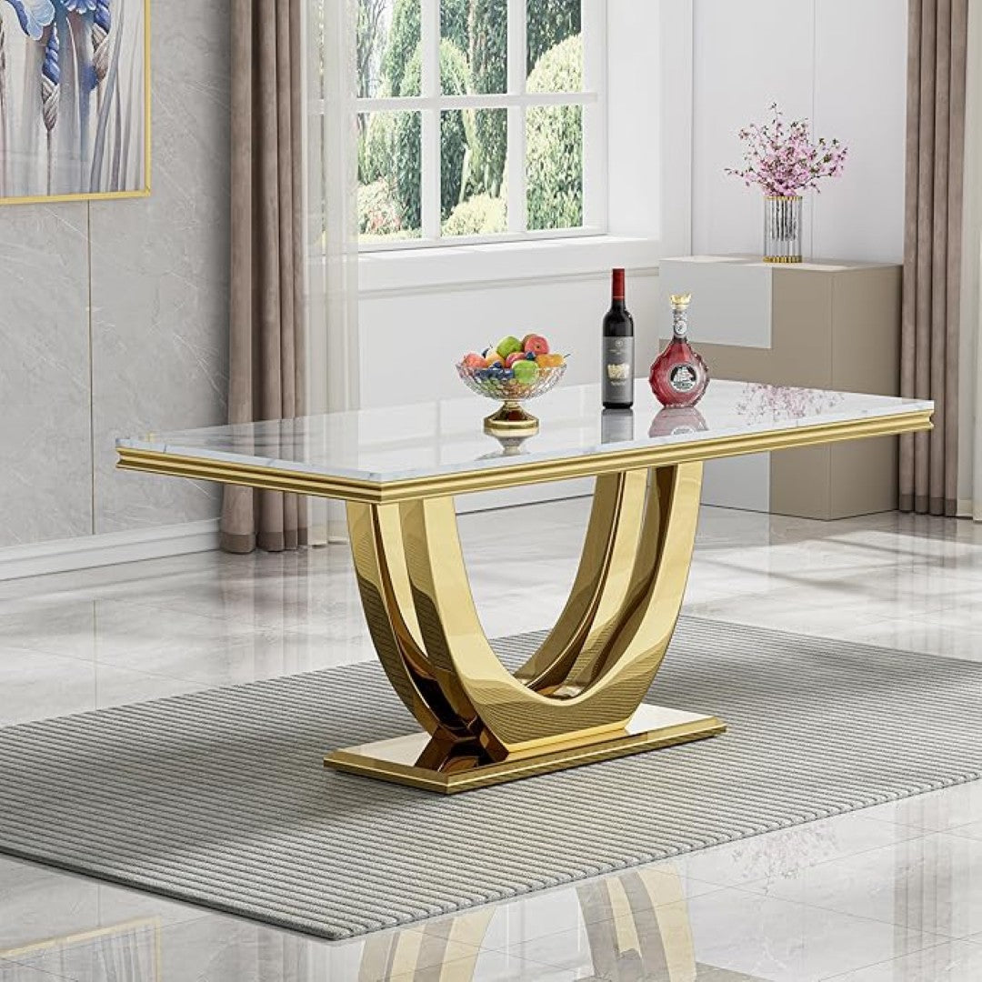 Horizon Dining Table - premium wood and metal dining table for dining room - view 6 | Kraft Vision