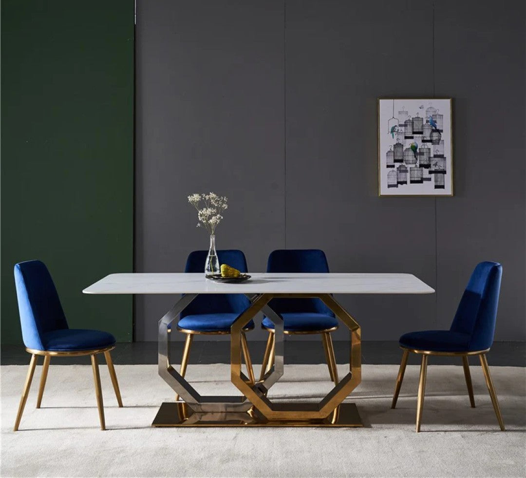 Classic Charm Table - premium wood and metal dining table for dining room - view 2 | Kraft Vision