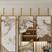 Luxury Marble Metal Partition Design for Living Room - marble Room Divider for living room - view 2 | Kraft Vision