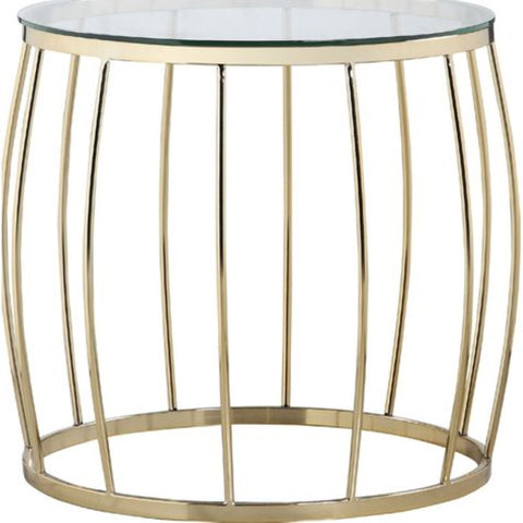 Kraftvision Ponte Round Glass Top End Side Table"