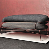 Modern Two-Tone Designer Sofa with Sleek Metal Frame - metal furniture for living room | Kraft Vision