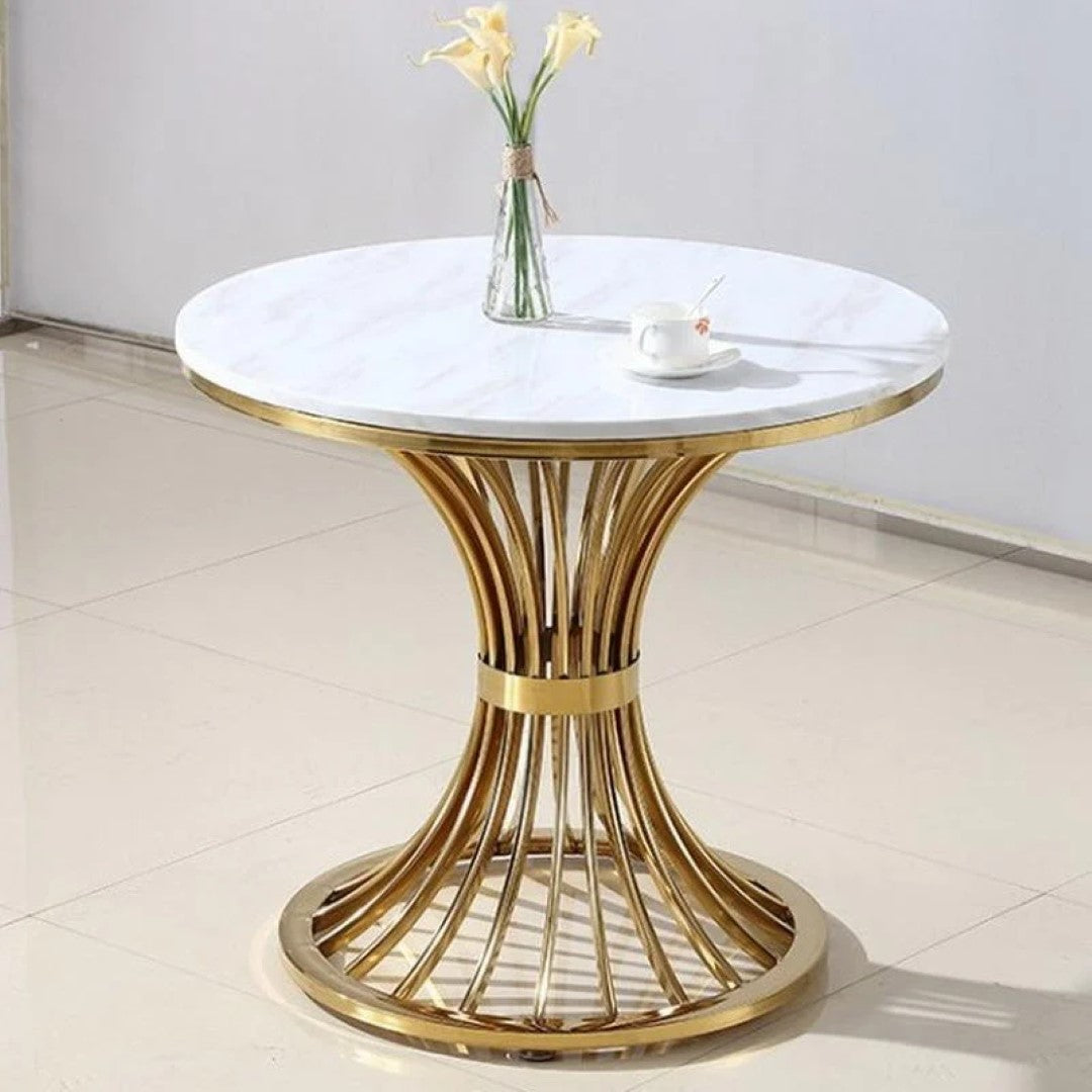 CURVED SIDE TABLE WITH SATWARIO MARBLE TOP
