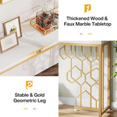 Luxury Gold Console Table - gold-finished metal Console for entryway - view 3 | Kraft Vision