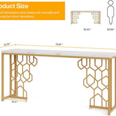 Luxury Gold Console Table - gold-finished metal Console for entryway - view 4 | Kraft Vision