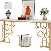 Luxury Gold Console Table - gold-finished metal Console for entryway - view 5 | Kraft Vision