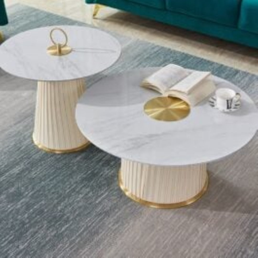UNIQUE AND DESIGNER CENTRE TABLE WITH WHITE MARBLE TOP