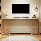 Luxury Gold Console Table - gold-finished metal Console for entryway - view 6 | Kraft Vision