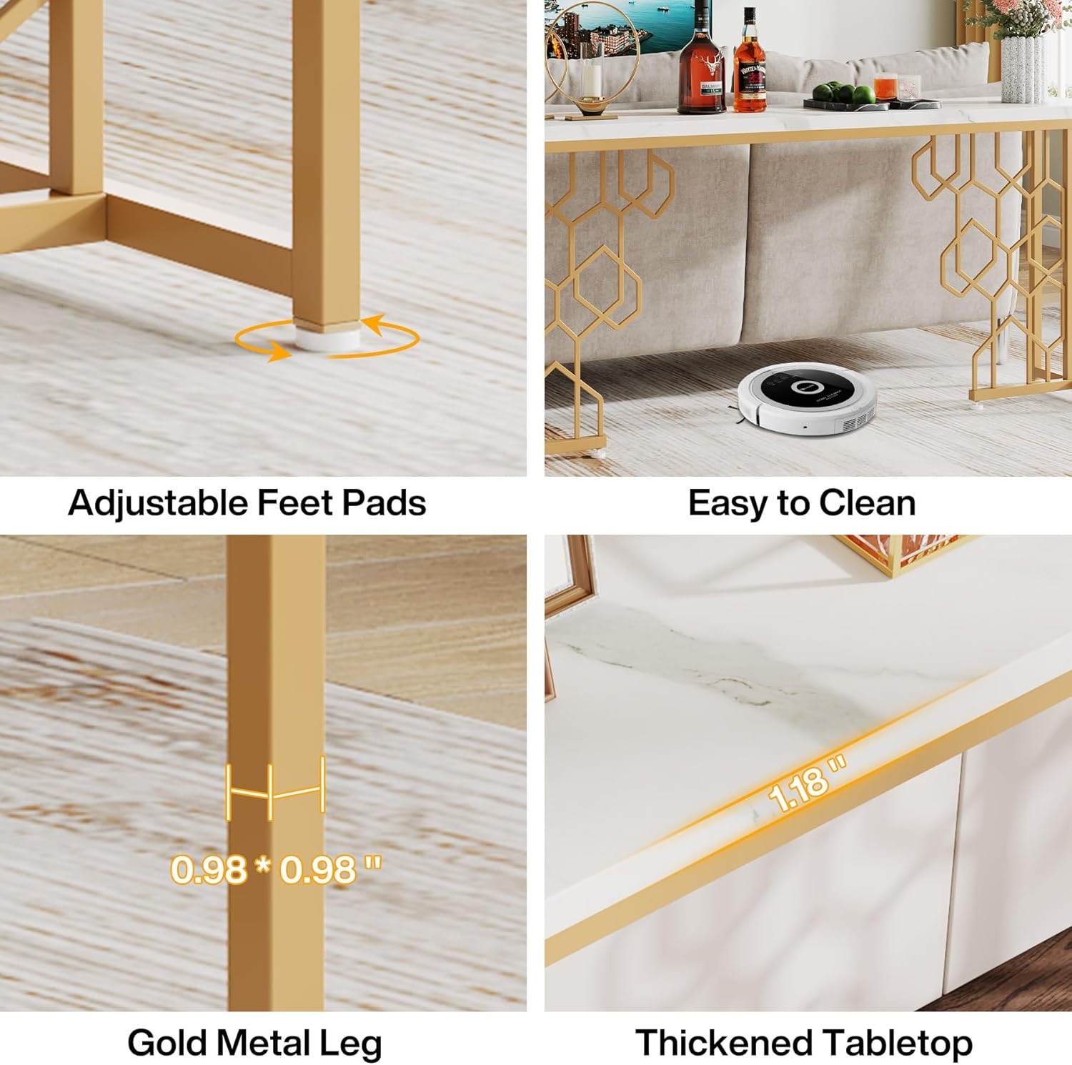 Luxury Gold Console Table