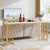 Luxury Gold Console Table - gold-finished metal Console for entryway - view 2 | Kraft Vision