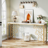 Luxury Gold Console Table - gold-finished metal Console for entryway - view 8 | Kraft Vision