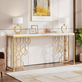 Luxury Gold Console Table - gold-finished metal Console for entryway - view 9 | Kraft Vision