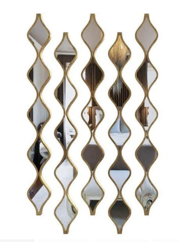 5 Designer Wall Mirror Layer  With Gold Plated