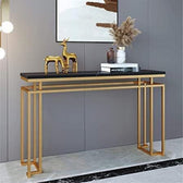 Modern Black & Gold Console Table with Elegant Decor - gold-finished metal Console for entryway - view 3 | Kraft Vision