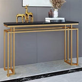 Modern Black & Gold Console Table with Elegant Decor - gold-finished metal Console for entryway - view 5 | Kraft Vision