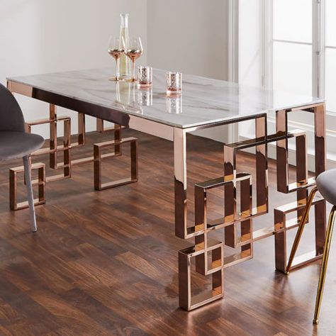Rose Gold Plated Drsigner Dining Table
