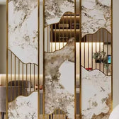 Luxury Marble Metal Partition Design for Living Room - marble Room Divider for living room - view 3 | Kraft Vision