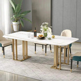 Linear Dining Table - premium wood and metal dining table for dining room - view 4 | Kraft Vision