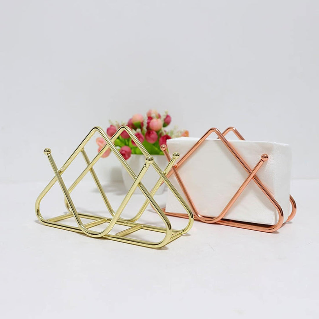 Luxury Gold Metal Napkin Holder | Stylish Tissue Stand for Dining Table & Kitchen