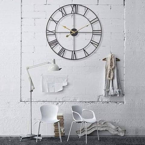 BLACK CLASSIC AND STYLISH WALL CLOCK IN YOUR LIVING SPACE