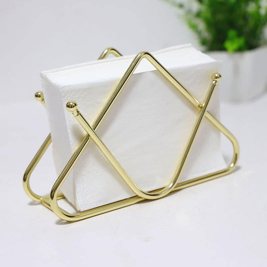 Luxury Gold Metal Napkin Holder | Stylish Tissue Stand for Dining Table & Kitchen
