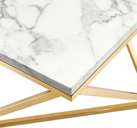 SQUARE PENAGON CENTRE TABLE WITH ARTIFICIAL MARBLE TOP