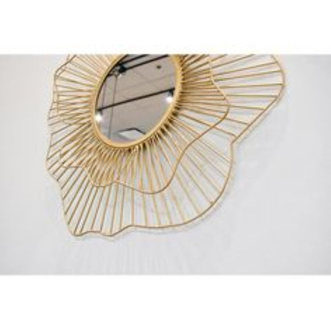 Rose Design Gold Plated Wall Mirror