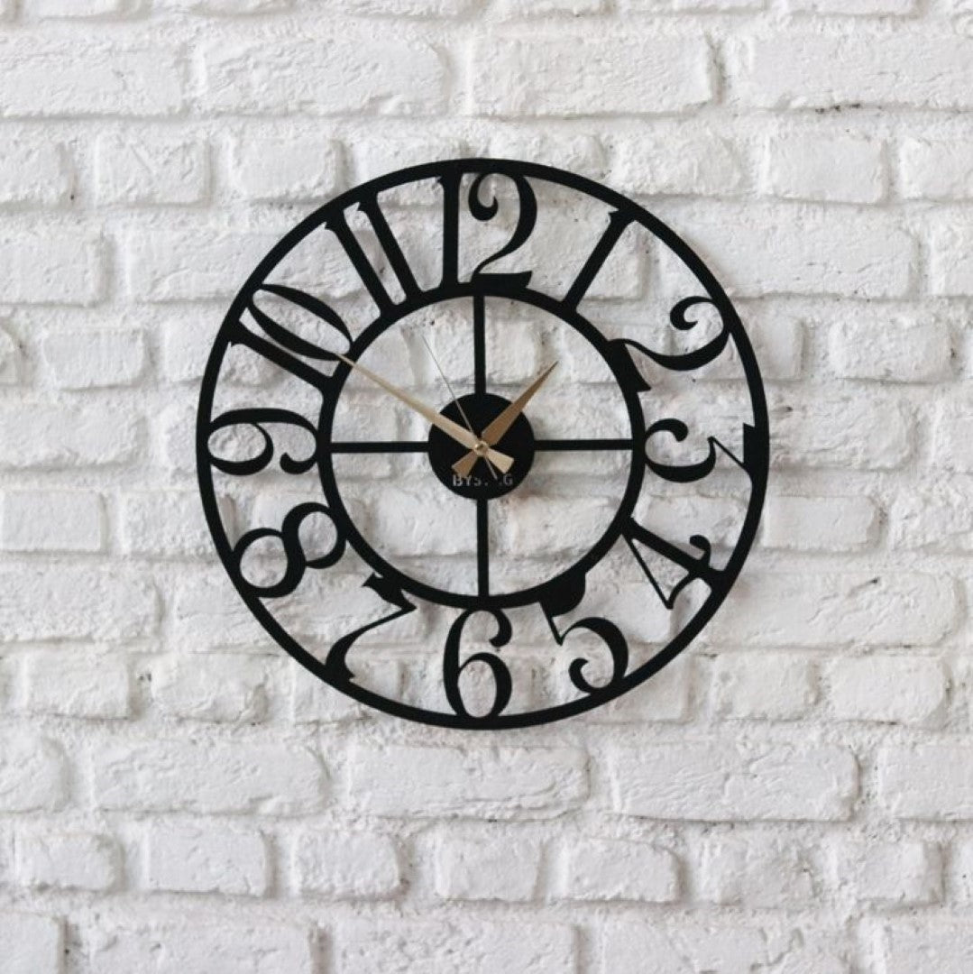 Black Classic Numbers wall clock
