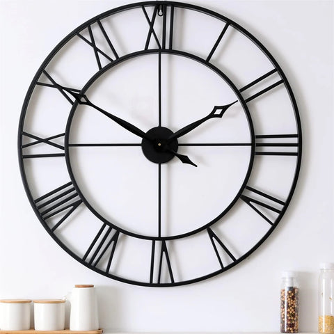 BLACK CLASSIC AND STYLISH WALL CLOCK IN YOUR LIVING SPACE