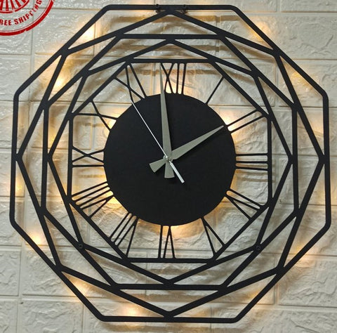 Hexagone Black Coated Designer Wall Clock
