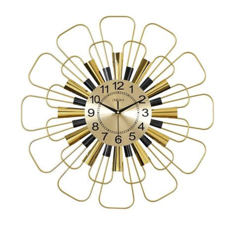 Golden Flower Shape Wall Clock