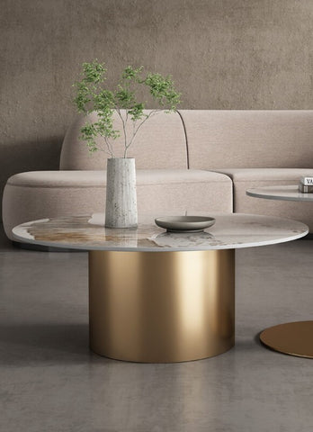 LUXURY CENTRE TABLE SET OF 2 WITH STONE TOP